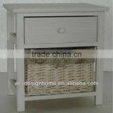 SMALL WICKER CABINET W/1 WOODEN DRAWER & 1 WILLOW STORAGE thumbnail-1