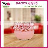 Garden Rose Ceramic Handicraft Candle Holders Home Decoration Ceramic Candle Wholesale thumbnail-1