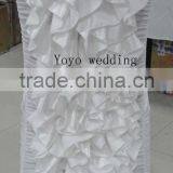 Ruffle Spandex Chair Cover With Satin Flower thumbnail-1
