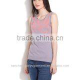 Custom Printed Yoke Sleeveless Top Lady Tank Top in Nanchang thumbnail-1