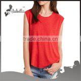 Sleeveless t Shirt Polyester Tshirts Muscle Tee for Women thumbnail-1