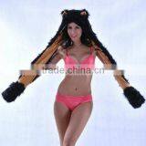 Popular Crazy Selling Factory Price Panda Animal Hood Hat With Scarf thumbnail-1