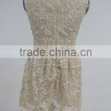 Machine Made Sleeveless Young Ladies Crochet Lace Evening Party Mini Dress thumbnail-2