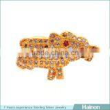 Elephant Shape Metal Beads 18k Gold Filled thumbnail-1