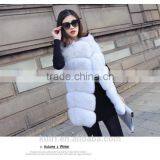 Real Fox Fur Vest Blue Sleeveless Clothing Style O-Neck Solid Natural Fox Fur Waistcoat for Women Vest thumbnail-5