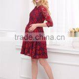 Wholesale Maternity Clothes 3/4 Sleeve Knee Lenght Casual Pregnant Women Dresses thumbnail-6