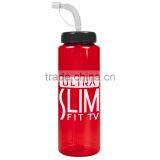 USA Made 32 oz Transparent Sports Bottle With Straw Lid - BPA/BPS-free, FDA Compliant and Comes With Your Logo thumbnail-4