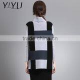 Newest Winter Women Stripe Color Block Turtleneck Cashmere Sweater thumbnail-2