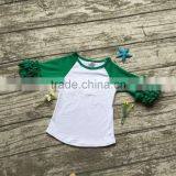 Free Shipping Girls Clothes O-neck Baby Girls Kids Icing Ruffle Raglan Tops Shirts Girls Casual Tops Fall Autumn Top T-shirt thumbnail-2