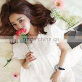 Cotton Sleep Shirt Breathable Lace Patchwork Ladies Sleepwear thumbnail-2