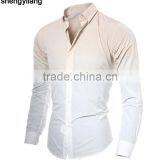 Custom Men's Gradient Tie Dye Printing Long Sleeves Dress Shirts in Guangzhou thumbnail-5