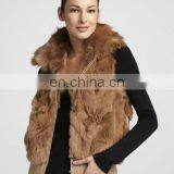 fox-collar rabbit fur knnited vest/quality supplier