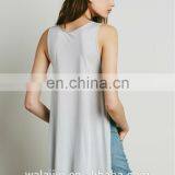 Round Neck Ladies Print Sleeveless t Shirt, Double Slit Tops thumbnail-6