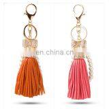 Low Price Woman Hangbag Charms Keychainmulti Color PU Leather Keychain Tassel Key Chain thumbnail-6