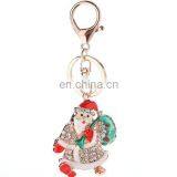 Promotion Christmas Keychain Rhinestone Metal Alloy Santa Claus Keychain thumbnail-1