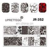 JR351-360 Marble Pattern Khokhloma Christmas Pop Art Lady Alphabet Letter Text 2020 Stainless Steel Stamping Plate Template thumbnail-4
