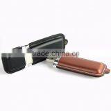 Full Capacity 1gb-64gb Various Colors Embossed Logo Leather USB Flash Drives thumbnail-2