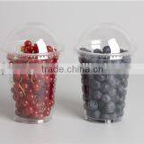 Disposable PET Food Package Cup, Clear Plastic Berry Cup, Take Away Cherry Cup With Lid, Factory Made Fruit Cup thumbnail-1