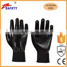 100% Waterproof Black Nitrile Gloves Work Safety Double Rubber Coated Fully Latex Dip Winter Fleece Lined Outdoor Custom Logo thumbnail-3