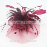 2015 Elegant Hair Accessories Feather Sinamay Fascinator Clip thumbnail-5
