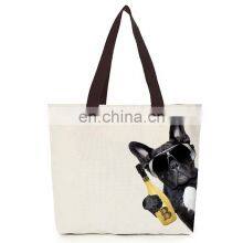 Womens Canvas Cotton Cool Dog Shoulder Shopping Hand Bag thumbnail-2