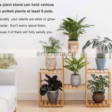 Bamboo 6 Tier Plant Stand Rack Multiple Flower Pot Holder Shelf Indoor Outdoor Planter Display Shelving Unit for Patio Garden thumbnail-2