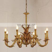 French Vintage Candle Living Room Home Decor Modern Led Brass Gold Chandelier Light thumbnail-2