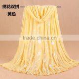Wholesale Autumn Spring Beautiful Fashion Women Embroidery Shawl Scarf Quality Choice thumbnail-3