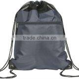 Hot Sale Polyester Mesh Cinch Bag With Front Zipper Pocket