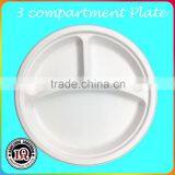 Bio Bagasse 3 Compartment Plate