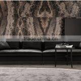 Modern Elegant Leather Sofa Set in Black New Design 2016 thumbnail-3