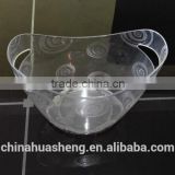 Small size PS single layer Plastic Ice Bucket with Handle