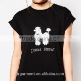 Doodle poodle tshirt o-neck girl dress design lady apparel wholesale