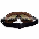 BJ-GT-009 Soft Padded Adult Brown Leather Racing Motocross Goggles thumbnail-5