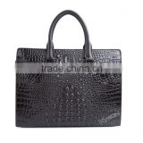 Anti-theft closure messenger bag men's business casual crocodile skin leather briefcase shoulder bag wholesale prices