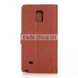 Litchi Pattern Flip Cover Stand Card slot leather wallet Case for Samsung Galaxy Note 4 F-SMNOTE4LC002