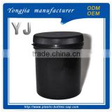FLat round black plastic ink sealed can