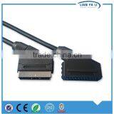 High Speed 21pin to 21 Pin Male to Female Scart Cable Scart to Coaxial Cable Gold Plated Scart Cable thumbnail-1