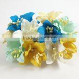 Lily Yellow Blue Handmade Mulberry Paper Flower, Wedding Party, Scrap-booking Crafts, Wholesale thumbnail-2