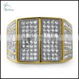 14K Gold Fully Iced Out 360 Simulated Lab Diamond Band Micropaved Mens Ring thumbnail-1