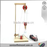 DIY wood material crane electronic and educational physical science kit for kids