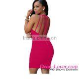 Burgundy Crisscross Daring Back Maxi Girl Party Wear Western Dress thumbnail-5