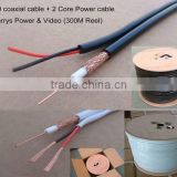 telecommunications cctv cable full copper rg59 coaxial cable 2dc power insulation foam china supplier
