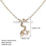 Fashion 18k Austrian Crystal Gold Plated Pearl Necklace For Women Supplier's Choice thumbnail-2