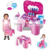 Multifunction Portable Dresser Set Beauty Set Real Action Play Set With Wind Can to be a Chair for Collection thumbnail-1