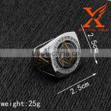 In Stock Wholesale Two Tone Gold Masonic Wedding Rings Stainless Steel Freemason Masonic Rings for Men thumbnail-2