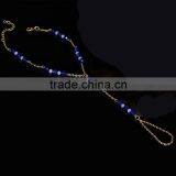 European and American Hot Selling Blue Crystal Bead Barefoot Anklets thumbnail-2