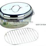 Stainless Steel Oval Roaster With Rack for Easter Day thumbnail-1