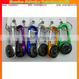 Novelty portable aluminum carabiner with compass