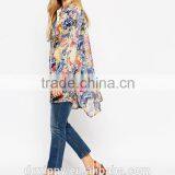 2015 New Latest Printed Blouse Designs Long Sleeve Oversized Kimono Blouse thumbnail-5